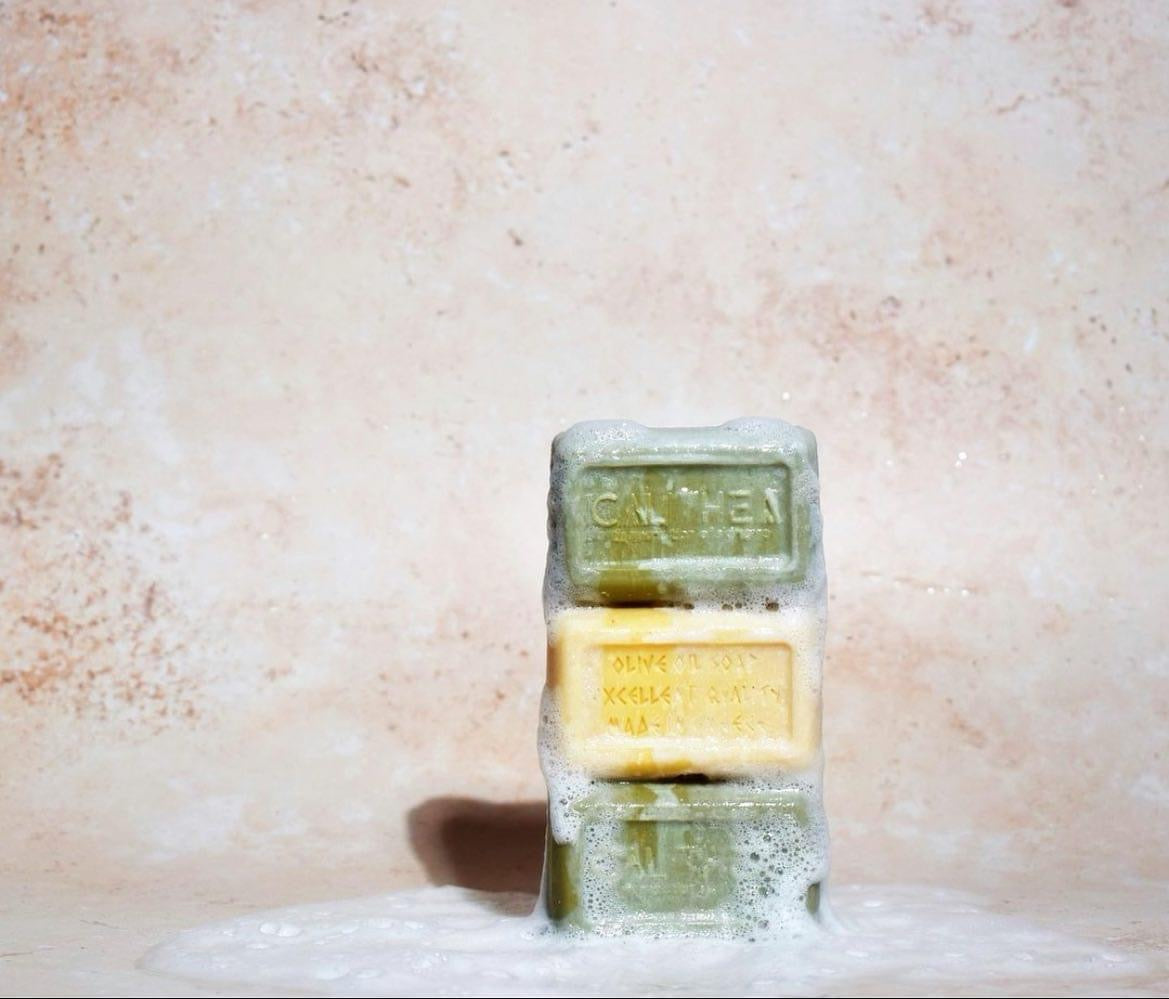 Calithea 3-Pack Natural Olive Oil Soaps — Lavender, Honey & Argan