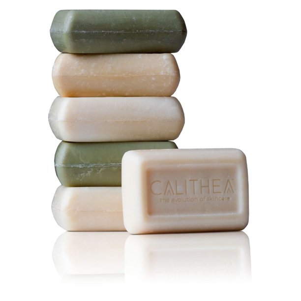 Calithea 3-Pack Natural Olive Oil Soaps — Lavender, Honey & Argan